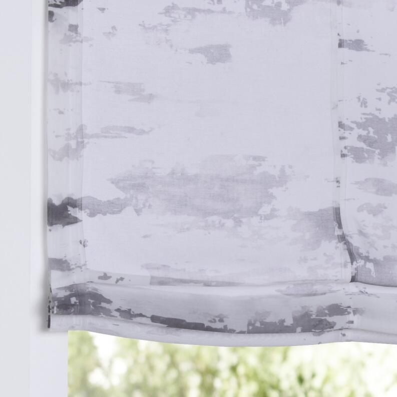 Ösenrollo Claude grau bedruckt