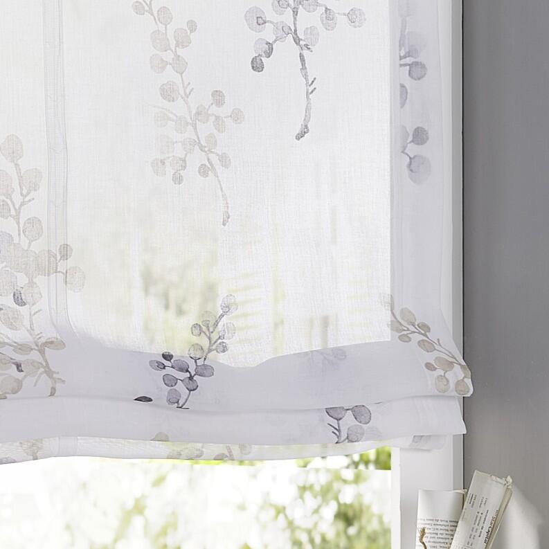 Danny weißer Batist Dessin floral grau taupe