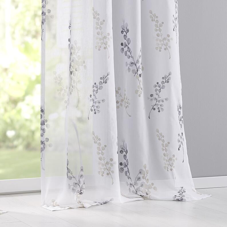 Vorhang Gardine Danny weiß taupe gemustert bedruckt