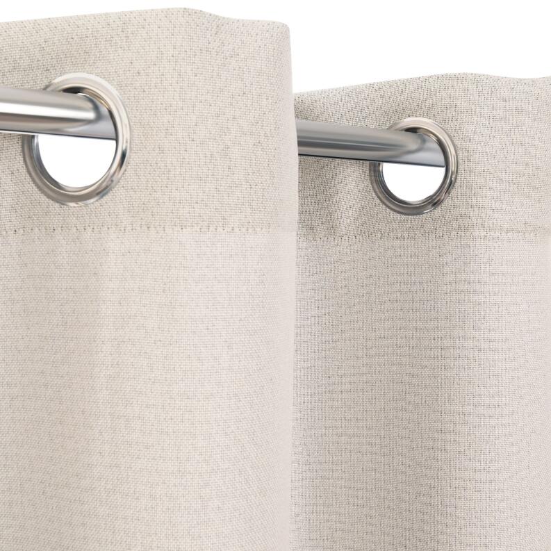 Vorhang Dimout weiss grau Ösenaufhängung