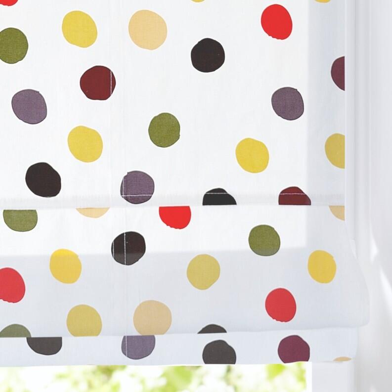 Raffrollo Dots Baumwolle blickdicht
