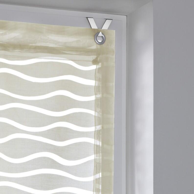 Raffrollo nach Maß Enya natur | Ösenrollo ohne Bohren - Maßanfertigung Raffrollo ohne Bohren Enya