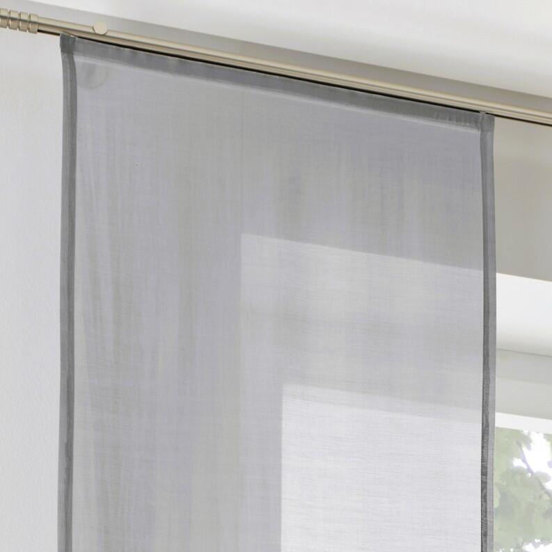 Schiebegardine Enya einfarbig grau Paneelwagen für Schiene