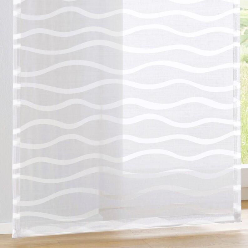 Schiebegardine Enya weiß Beschwerungsstange unten