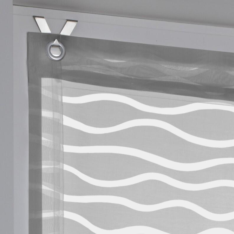 Graues Raffrollo Enya mit Ösenaufhängung