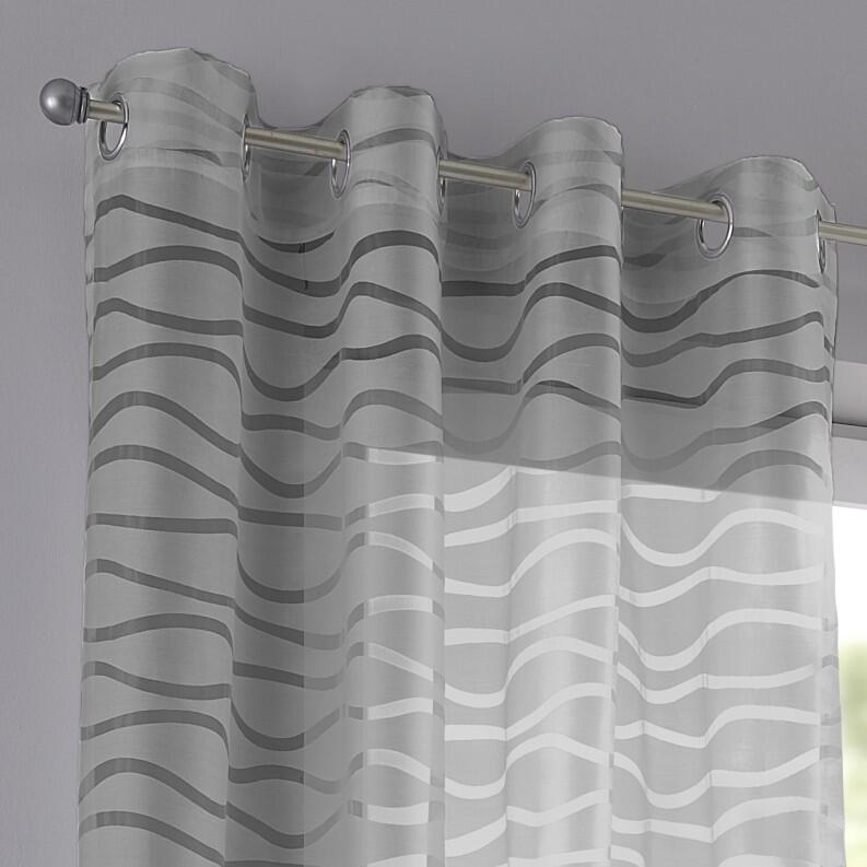 Grauer Vorhang Enya Gardine mit Ösen