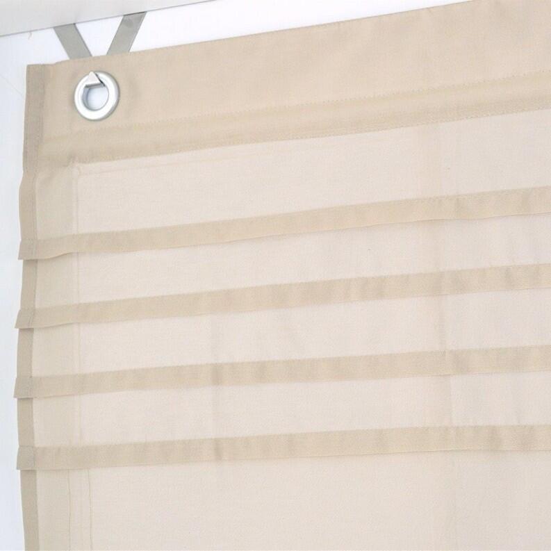 Detailansicht Raffrollo Ösenrollo Kessy Biese natur