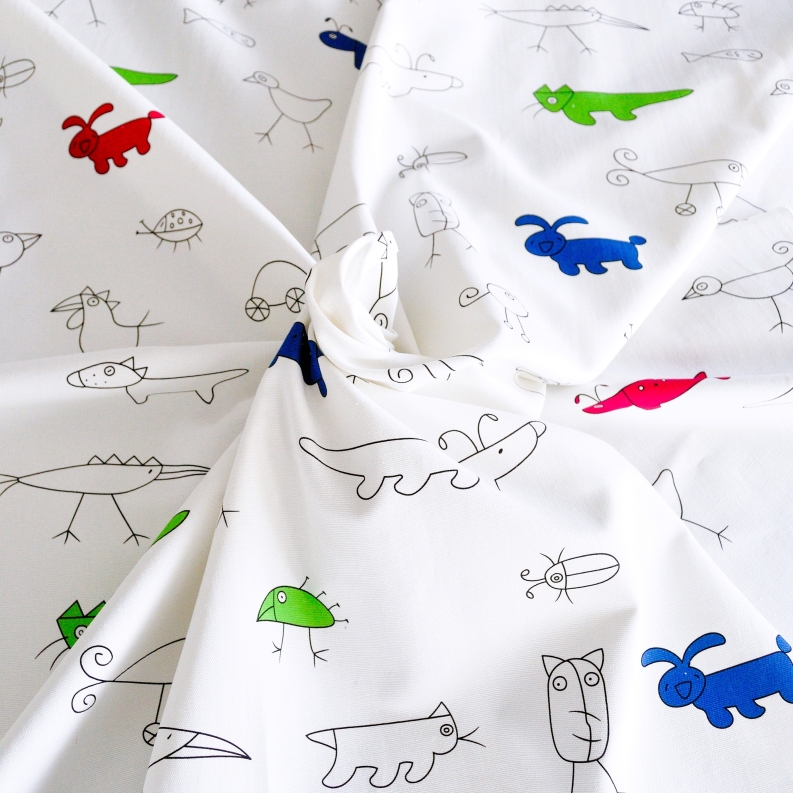 Kinderstoff Lasse rot gelb grün blau