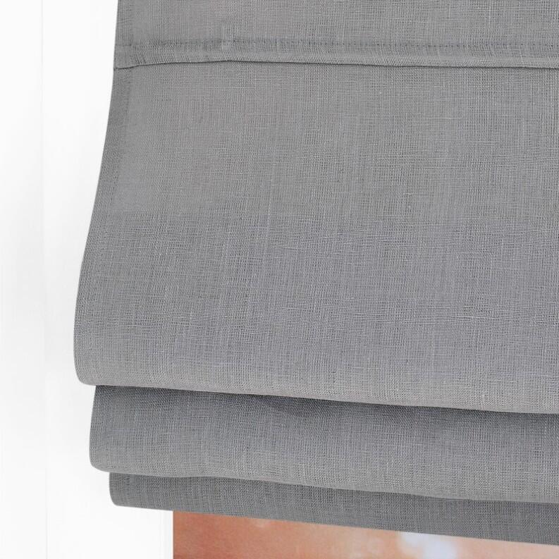 Metis Ösenrollo grau Leinenstoff