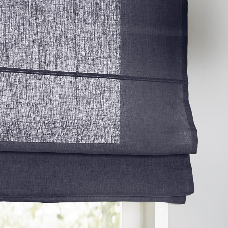 Leinenstoff Metis graublau Faltrollo