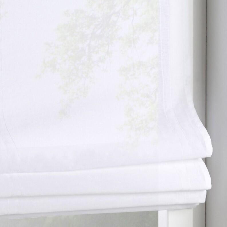 Raffrollo Gravelot weiß Baumwollmischung halbtransparent