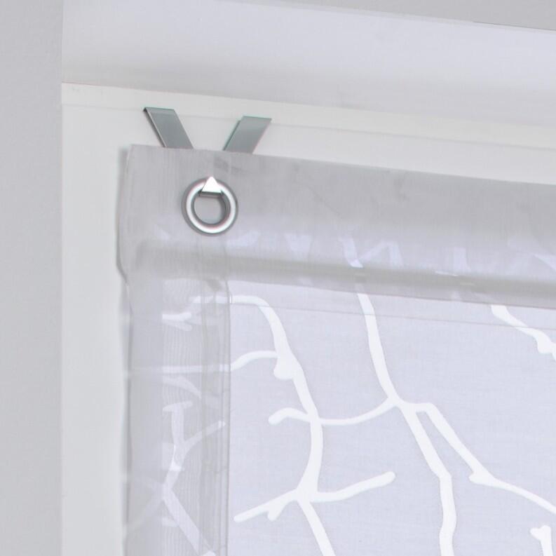 Raffrollo nach Maß Jerry weiß | Ösenrollo mit Hakenaufhängung - Jerry Raffrollo nach Maß