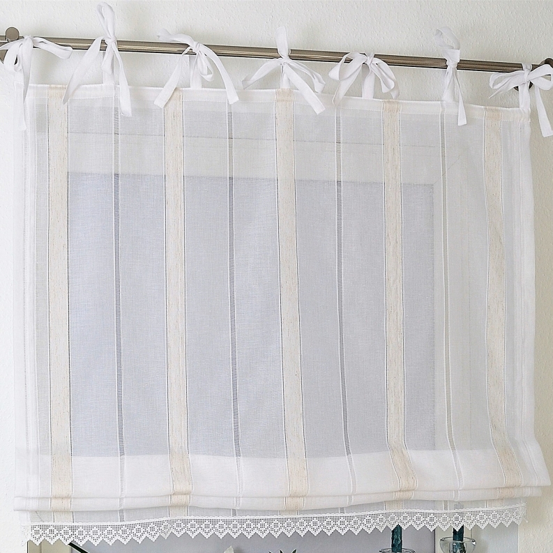 Raffrollo Schlaufenrollo Bindebänder Rustico Landhaus