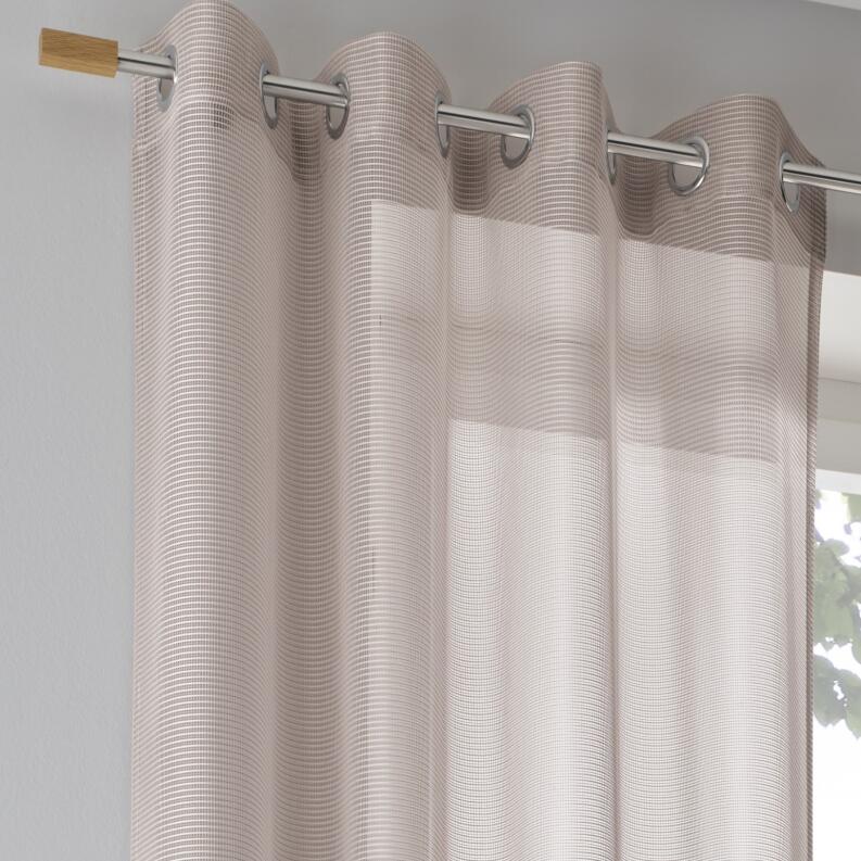 Vinola beige Vorhang mit Ösen Gardinenstange