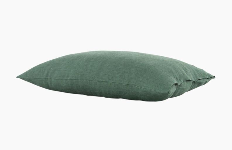 Leinen Oekotex Kopfkissen Kissenbezug flaschengrün