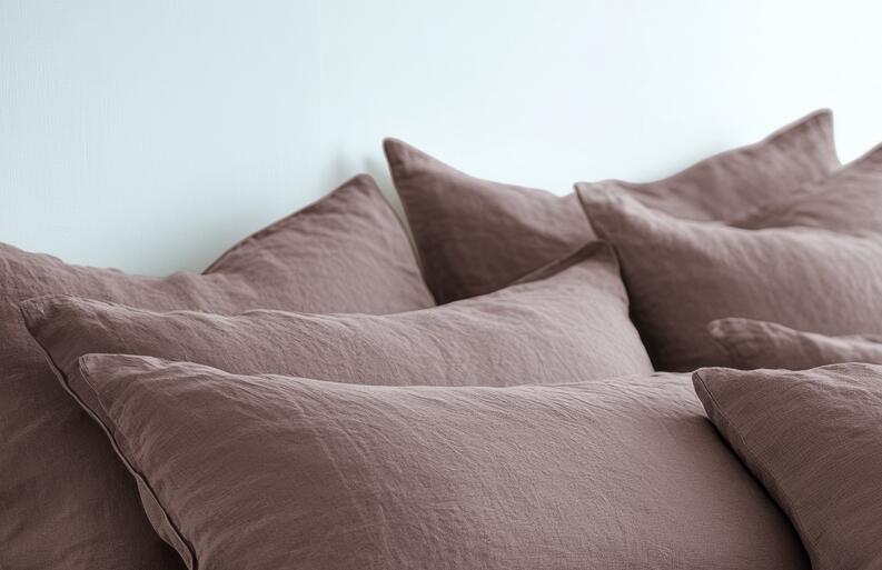 Nachhaltige Leinenbettwäsche Kissenbezug in Karamellbraun