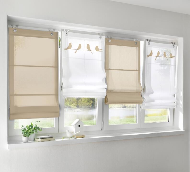 Raffrollo Gravelot und Kessy Bessy natur kombinieren