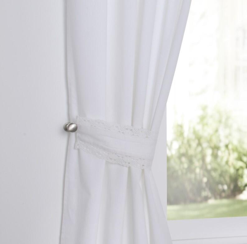 Landhausgardine Camille weiss Raffhalter