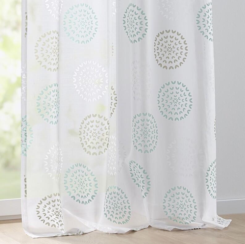 Bella weiß türkis Vorhang Ausbrenner halbtransparent